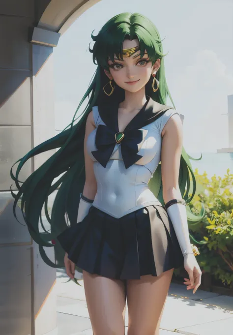 sailor_pluto,  smirk ,, (masterpiece, best quality,   details:1.3)