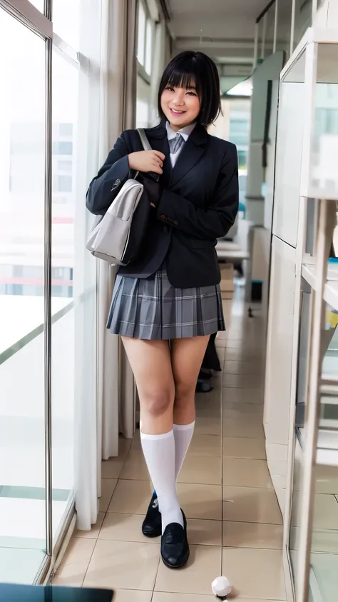 female, beautiful girls, line up, big hips, curvy body, tight, wearing indonesian high school uniform, indonesian high school un...