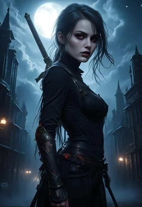 score_9, score_8_up, score_7 , Arafed, dark fantasy art, gothic art, a picturק of a vampire ready for battle, female vampire, armed with a sword, wearing heavy armor , armed with a sword, shining sword, ultra detailed face (intricate detailed, Masterpiece,...