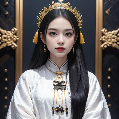 32k（tmasterpiece，k hd，hyper hd，32k）flowing long black hair，tongzhou maid ，black and white dragon protector （realisticlying：1.4），...