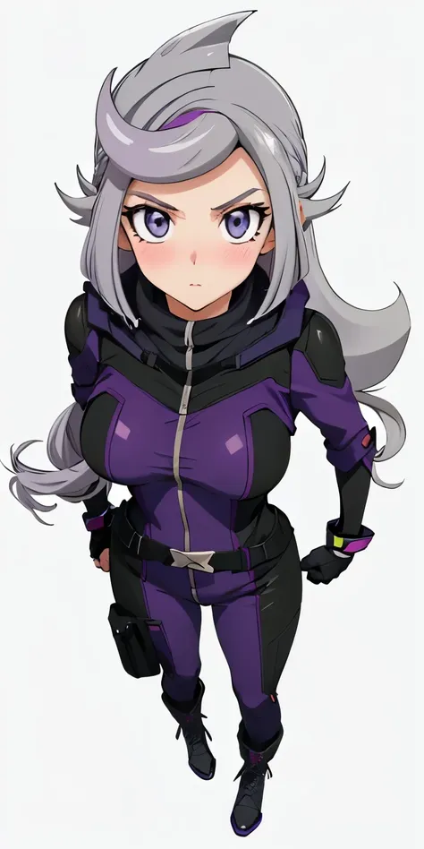 1 female,high definition,high resolution,ultra-realistic,8k, 1girl,  (emma_bessho:1.2),  (grey hair:1.2),(  purple hair:1.2),  g...