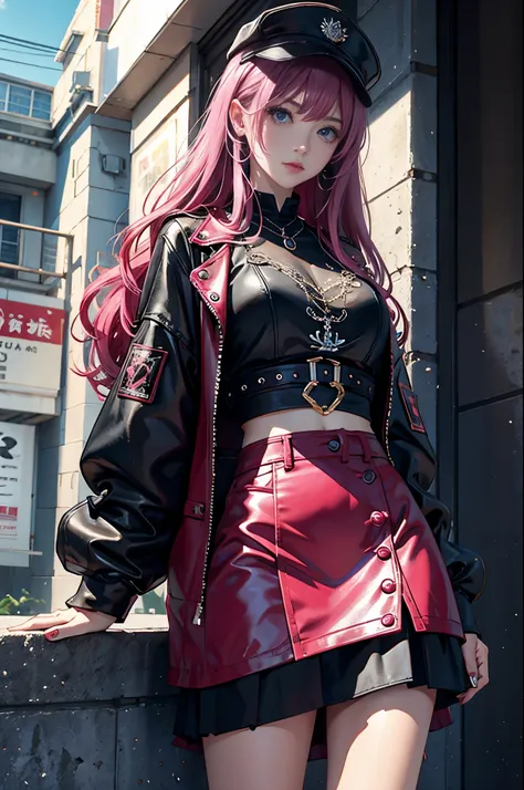 magenta tint、Bright colors、((masterpiece)))、(((top quality)))、((Super detailed))、(surreal)、(Very detailed CG illustrations）、official art、CD cover、This will be、midsummer、fashionable、The glorious 1980s、cruel beauty、cochetti gorgeous、gorgeous、Colorful hair、ro...