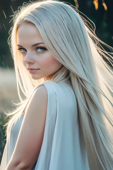 1 girl,alone,1 girl,alone,((beautiful detailed eyes)), (detailed light),depth of field,(white hair),silver eyes,hair on one eye,...