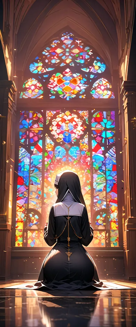 (nun:1.5),(beautiful girl:1.3),1girl,masterpiece,Highest quality,Ultra-high resolution,  rich contrast  ,super high quality,8k,Highly detailed CG unit wallpaper,texture,Incredibly absurd,Ultra-high resolution,Highest quality anime,professional photograph,a...