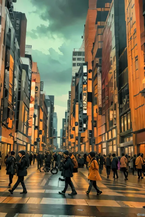 HWcollar, Urban Landscape, (masterpiece:1.2), best quality, high quality, Highres, (hyper detailed), detailed background,