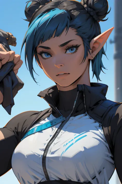 a close up of a cartoon of a woman on, by Yoshihiko Wada, style of masamune shirow, by Masamune Shirow, artgerm and james jean, inspired by Masamune Shirow, krenz cushart and artgerm, by Otomo Katsuhiro, artgerm and lois van baarle LAUFEN, SHORT HAIR, DOUB...