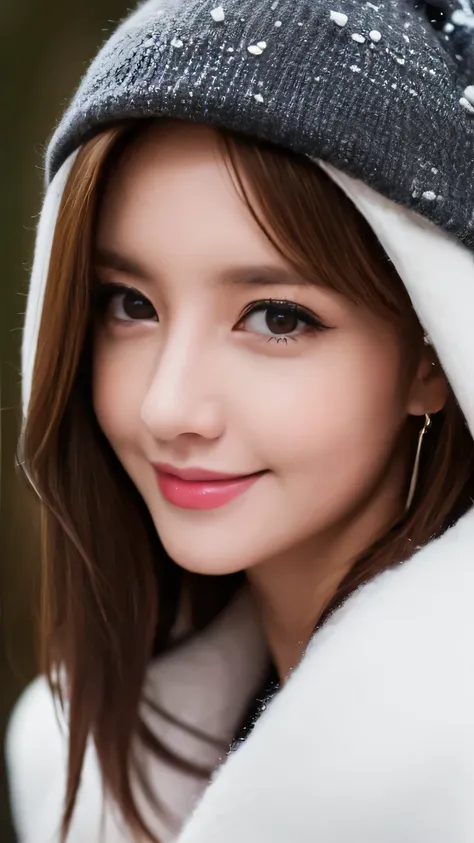 1girl in, (Wearing a white coat:1.2), (Raw photo, Best Quality), (Realistic, Photorealsitic:1.4), master piece, close up,Extremely delicate and beautiful, Extremely detailed, 2k wallpaper, amazing,((white sweater)) ,finely detail, the Extremely Detailed CG...