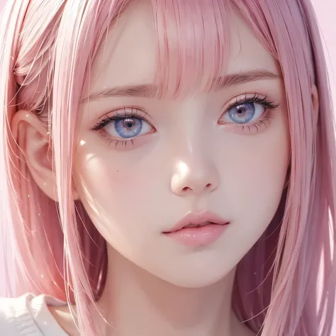 ( masterpiece ),( best quality:1.1),( super detailed),Best Illustration, fine details,(portrait:1.1),(Intense close-up),Watercolor)floating,1 Girl, alone ,,,( extremely delicate beautiful face ),( fine and beautiful eyes ),Pink plump lips,( unruly hair ),(...