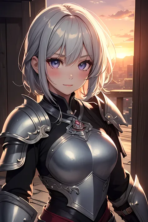 
((masterpiece)), ((best quality)), (ultra-detailed), ((kawaii)), cute, (lovely), ((extremely detailed)), 4K, (8K), best quality, (beautiful), illustration, upper body, sit in a grand, a pretty woman, warrior in armor, (many decorations armor), a dramatic ...