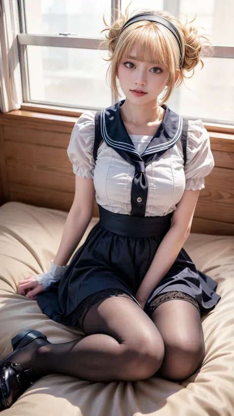 Toga himiko, ultra detailed, extremely detailed face and details eyes, best quality, absolutely resolution, ultra detailed, masterpiece, (photo realistic), RAW photo, BREAK (selfie), (smile), 1girl, young woman, 20yo, delicate eyes, (beautiful doe eyes, ca...