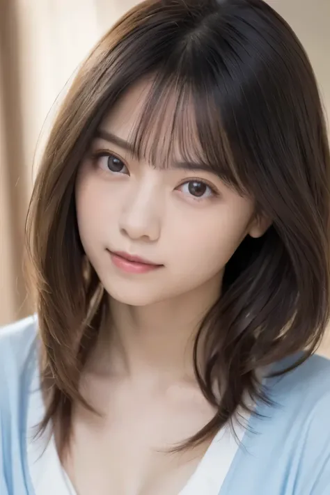 masterpiece、 for a white sci-fi outfit , ultra high resolution、8k,photograph、 1 girl, ( big breasts at the temple:1.0), bright, blurry background, ( asymmetrical bang、 EXTRA LONG WAVY HAIR :1.5), (Floating Hair:1.0)、(Relaxed robe décolletage with an op...