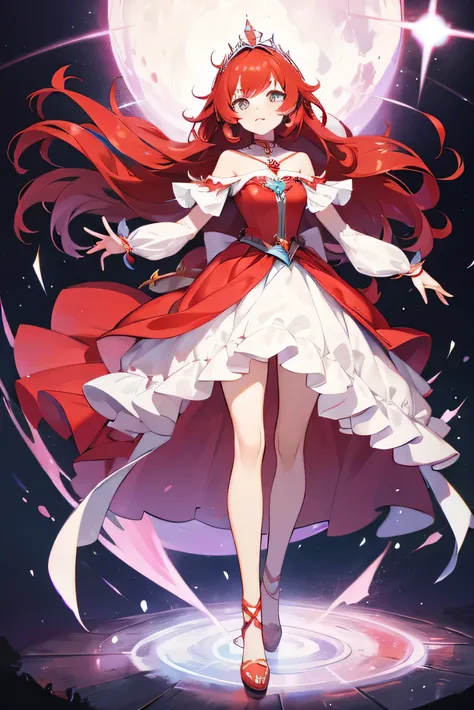 Magic Princess, Red hair,  full body 