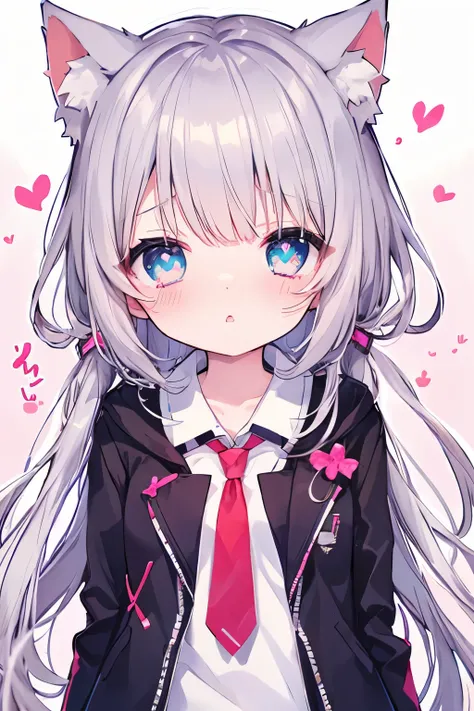   oversized jacket 、 wear a collar 、  look for an elementary school girl 、,,Very beautiful and Sparkling Eyes、Sparkling Eyes、  1 girl、Small breasts、Cat ears   look for an elementary school girl 、Very beautiful and Sparkling Eyes、Sparkling Eyes、1 person、cat...