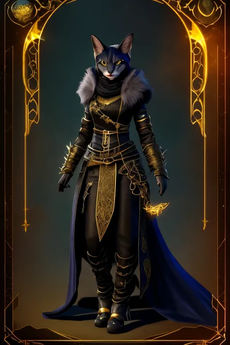 a sleek, agile draconic Tabaxi with fur as dark as midnight and eyes that gleam a vibrant gold. Known for her charm and mischievous nature, she’s a master of illusions and stealth, weaving magic to create distractions or slip past danger undetected. Her at...