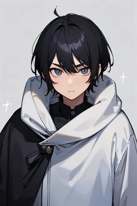 Black Hair、Nape、Short bangs、1人のmale、 PORTRAIT、Grey Eyes、 cool、Rin々Shii、男らShii、 illuminated background、Winter clothes、Christmas Night、male、parted bangs、Thin eyebrows