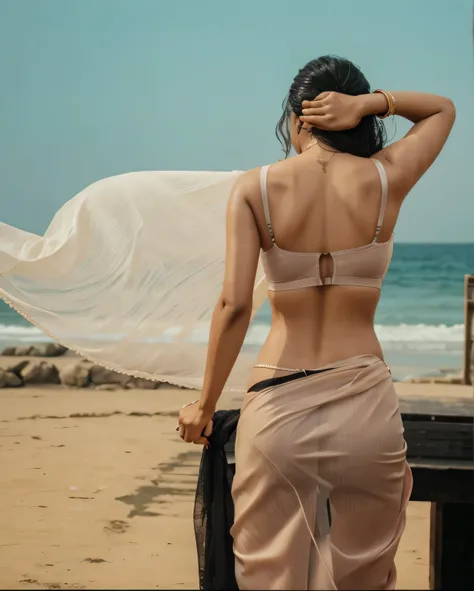 Backless, saree, wet sweat, black bra strap Written by kernel, perfect sexy back body, 
