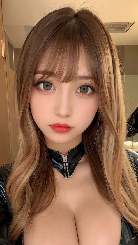 symmetry、close up，cheek、 high definition、Light-colored hair、Beautiful eyelashes、20 years old、Best Quality、 very detailed、 delicate details、8K wallpaper、 beautiful eyes down to the smallest detail、 natural lip color 、Long Hair，straight hair、 cute face、 Ultr...