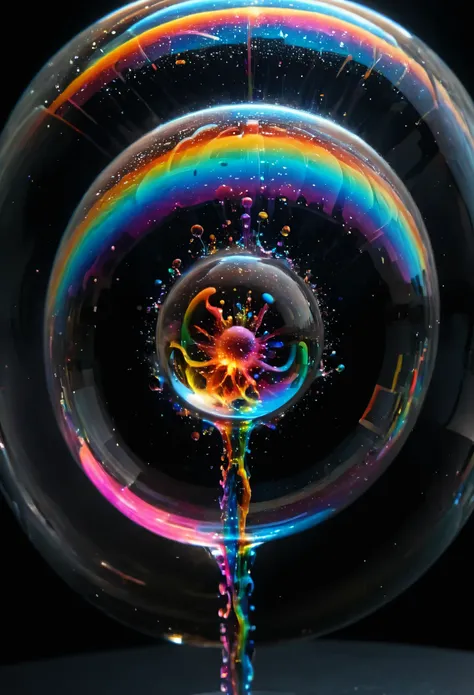 a close up of beautiful bubbles floating on top of each other, lsd, dmt imagery. octane render, psychedelic droplets of water, a...