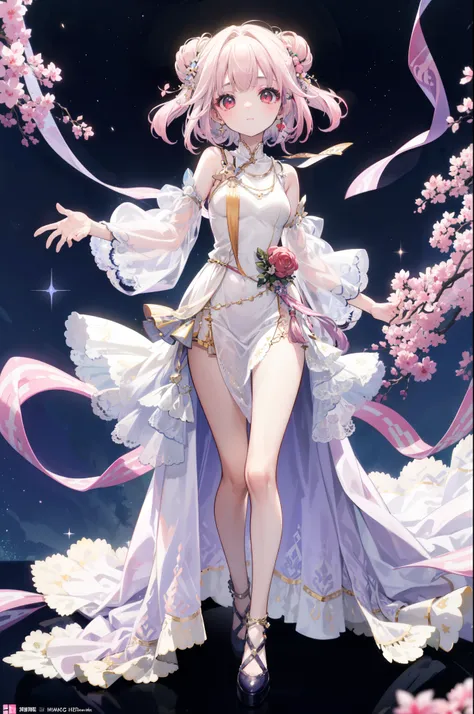 (((Best quality,  high resolution ,  masterpiece ,  masterpiece , Best,  high resolution ))).  a girl , solitary. (((My child is beautiful, Lovely girl with fine pink hair , Short,  slim figure , and anime faces))). She is a young girl, About ten years old...