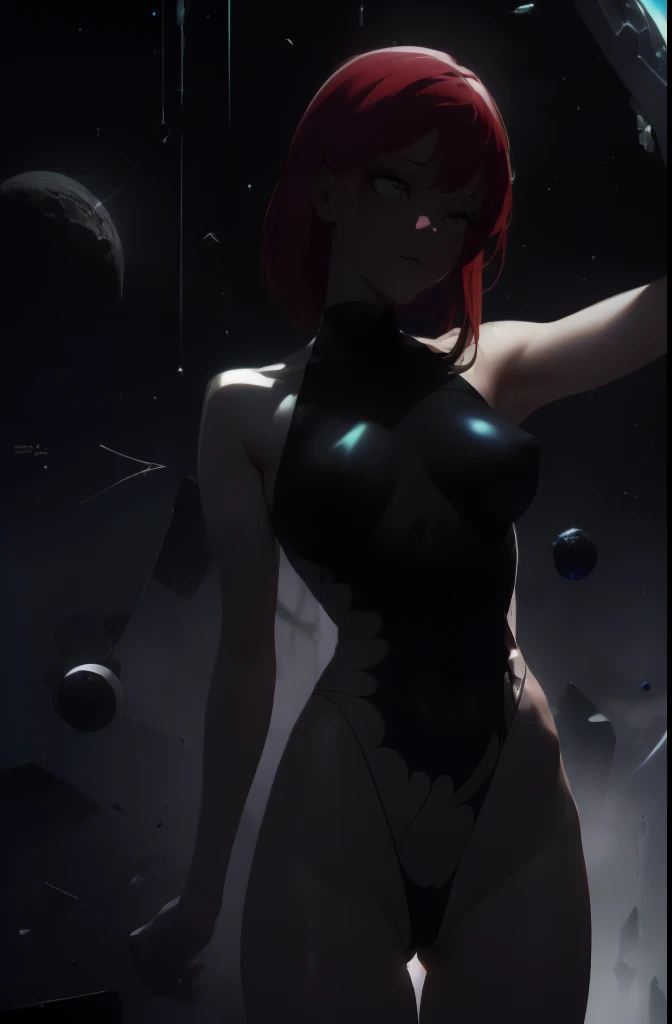 halo ((((masterpiece, The best quality, Ultra high resolution)))), 1 girl, happy, standing, (red hair,), long haircut, pale skin, ((cosmic eyes)), (((Bright_eyes))), (((ultra detailed eyes:0.7, beautiful and detailed face, detailed eyes:0.9))), ((centered)...