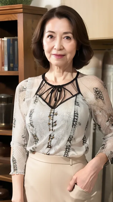  High image quality,  High image quality,     Attention to details  , masterpiece,(Aging body ),   is anatomically accurate  , sharp, (( Japanese, Mature Woman)),(80 years old:1.6),((Facial wrinkles)), saggy breasts,    white skin,   dark brown hair,(Long ...