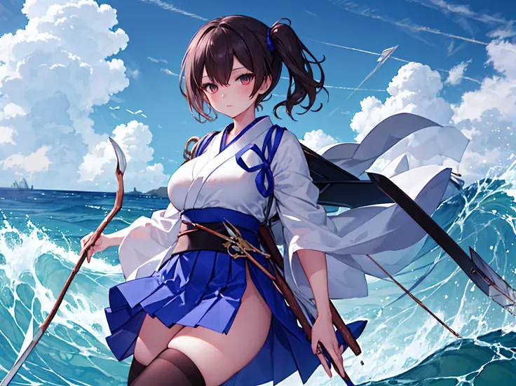 masterpiece, best quality, integrated scenery, integrated background, extremely delicate and beautiful, meticulous details, good composition, , cute face, perfect face, perfect hands ,Kaga(Fleet Collection),highest quality, masterpiece, High resolution,kim...