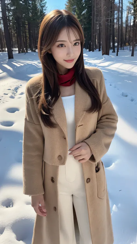 ((Ultimate sensation, 8K, masterpiece:1.3)), a beautiful woman with defined abs:1.3, (random-colored straight long hair, large chest:1.4), beautiful snowy landscape, ((random-colored winter outfit)), ((U.S. presidential election)), elegant posture, ((obser...