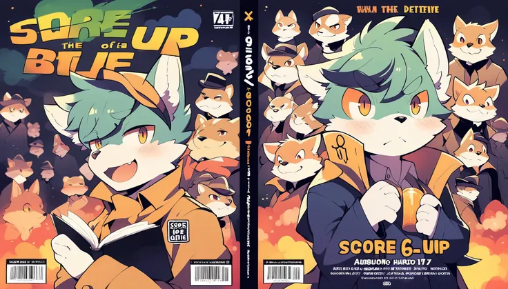 score_9, score_8_up, score_7_up, score_6_up, score_5_up, score_4_up, source_furry, highres, cover page, absurdres, perfect anatomy(handsome 1boy, kemono)The story of a hard-boiled detective,