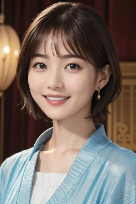 317 (  20-year-old female), ( スーパーリアル ), (   High image quality), (    short hair    ), (smile), (Luxury palace)