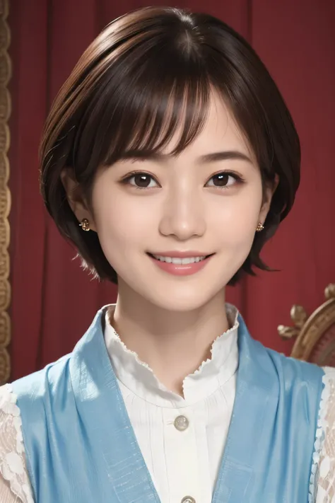 317 (  20-year-old female), ( スーパーリアル ), (   High image quality), (    short hair    ), (smile), (Luxury palace)