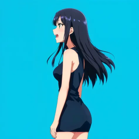 anime girl in black dress with long hair and black shoes, anime girl wearing a black dress, anime moe artstyle, hinata hyuga, anime best girl, smooth anime cg art, nico robin, seductive anime girl, anime woman, anime artstyle, ecchi anime style, anime cgi ...