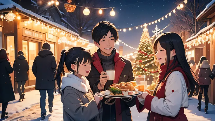 Christmas is the most magical moment of the year， When snow is ice Gently covering the earth ， The lights flicker on the streets ， The home is filled with warmth and light 。 Passed to everyone ， Family and friends gathered together ， Gift Exchange ， Enjoy ...