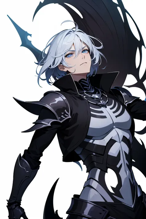 (style: 8k, 2d, anime artwork, wit studio, masterpiece, art commission, close up, low angle, game artwork, game characters.) 

(theme: fantasy, isekai, anime style, lord of the rings.) 

(object: 1boy, undead, male, death knight, skull head, skeleton figur...