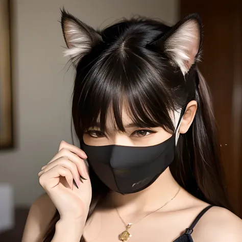 masterpiece, best quality, ultra-detailed, realistic, (1cat:1.3), (mask:1.3),