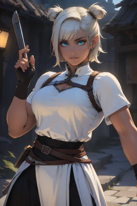 masterpiece, highres, photorealistic, real, Real photo, best quality, 8k, best quality, realistic, ultra-detailed, perfect lighting, cinematic lighting, warm light, female, solo, looking at viewer, , ultra detailed skin, ciri_, medieval, outdoors, cleavage...