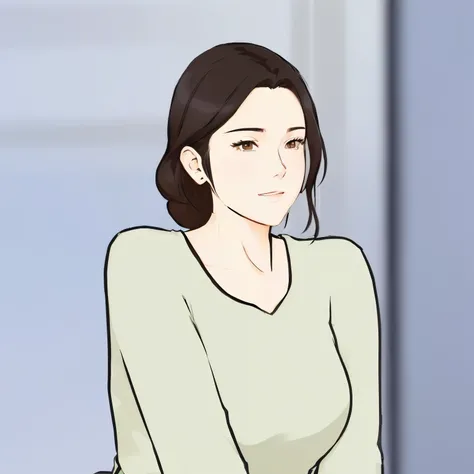 a woman sitting down with a laptop computer in her lap, wikihow, wikihow illustration, wearing a blouse, rotoscoped, cell shaded adult animation, as an anime character, in an anime, casual pose, wearing a sweater, female anime character, in an anime style,...