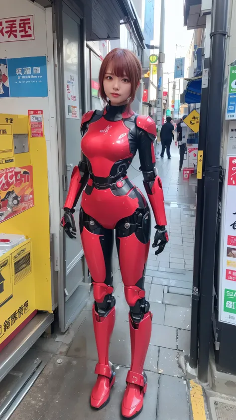 one robot woman, armored robot, Police, robot, perfect-female-robot, perfect-mechanical-body