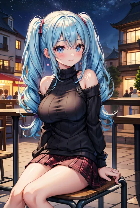 1 girl, solo, high resolution on down, Long Hair, big breasts at the temple, Glance , Blushing , Light blue hair, masterpiece, accurate, anatomically correct, won numerous awards, detail, high definition model, 高い detail, high quality, very deta...