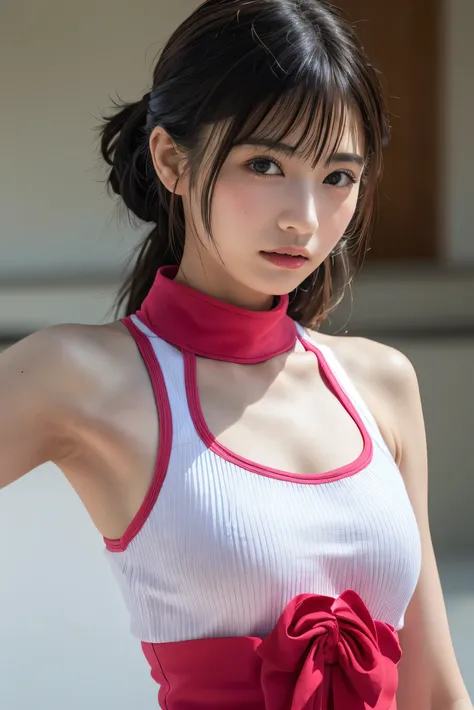 (8k,  RAW photos up close,Best Quality,  high resolution on down:1.1), (超Realisticな:1.4),(Realistic, Realistic:1.3), Japanese beauty、Rhythmic Gymnastics Club、  rhythmic gymnastics uniform 、(( upper body:1.3))