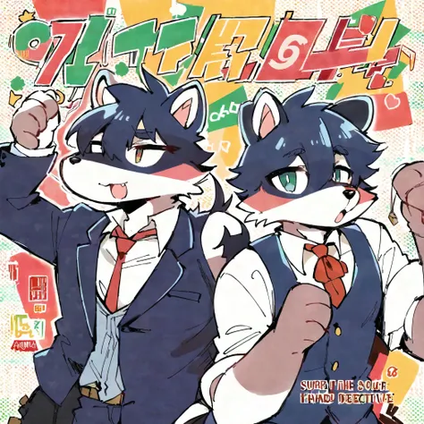 score_9, score_8_up, score_7_up, score_6_up, score_5_up, score_4_up, source_furry, highres, cover page, absurdres, perfect anatomy(handsome 1boy, kemono)The story of a hard-boiled detective,