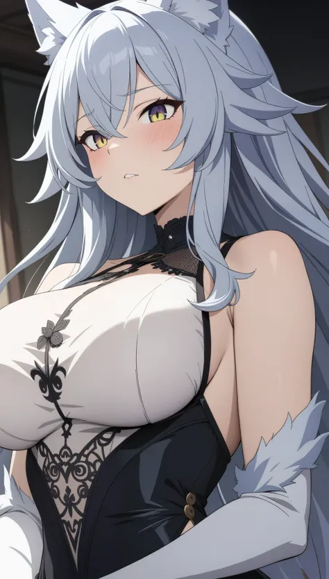 (masterpiece, best quality, very aesthetic, ultra detailed), intricate details, 1girl, fenrys, wolf girl, longhair, large breast...