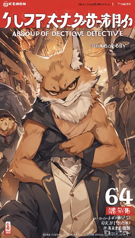 score_9, score_8_up, score_7_up, score_6_up, score_5_up, score_4_up, source_furry, highres, cover page, absurdres, perfect anatomy(handsome 1boy, kemono)The story of a hard-boiled detective,