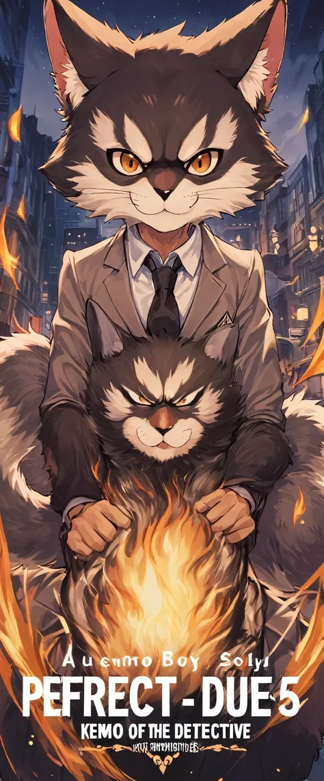 score_9, score_8_up, score_7_up, score_6_up, score_5_up, score_4_up, source_furry, highres, cover page, absurdres, perfect anatomy(handsome 1boy, kemono)The story of a hard-boiled detective,