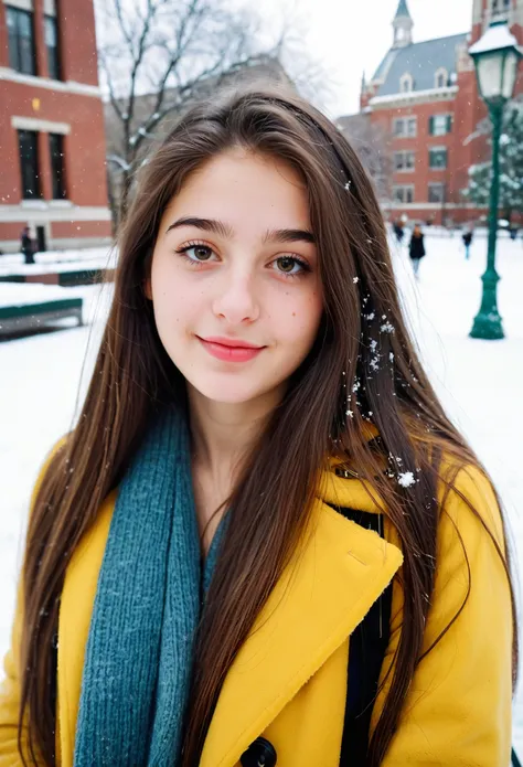 (indistinguishable from reality:1.4), 1girl, selfie, an half portrait of a beautiful 18 y.o new york italian college student, (d...