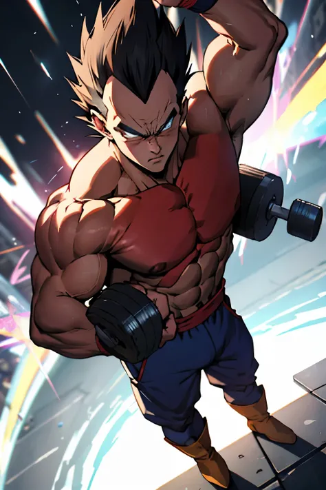 Vegeta lifting weight 