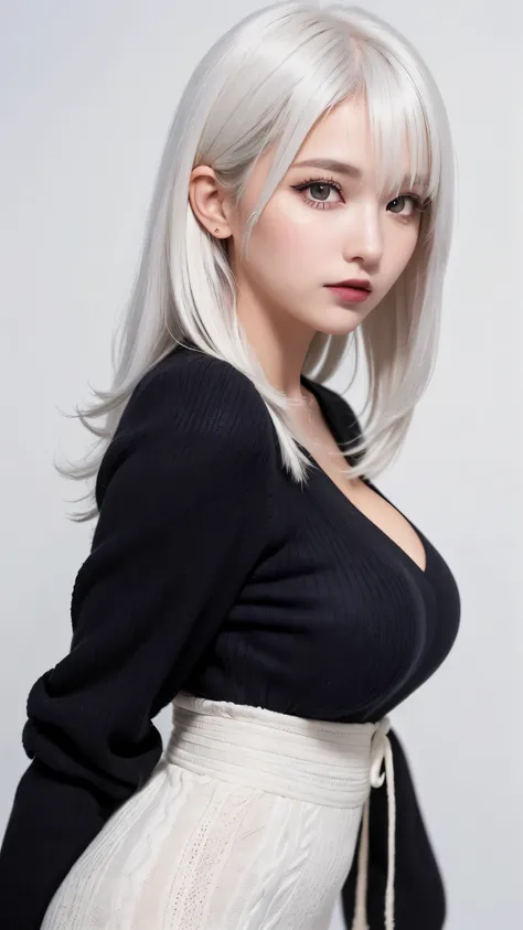 Gray Hair:1000.0、white hair:100.0、absurdly long hair:100.0、Gothic、Long Hair、Obese:100.0、huge breasts:20.0、(((White Hair:100.0、white hair color:1000.0、White hair color:1000.0、 knitted sweater:100.0、absurdly long hair:100.0、 duffle coat :100.0、 jacket:100.0、...