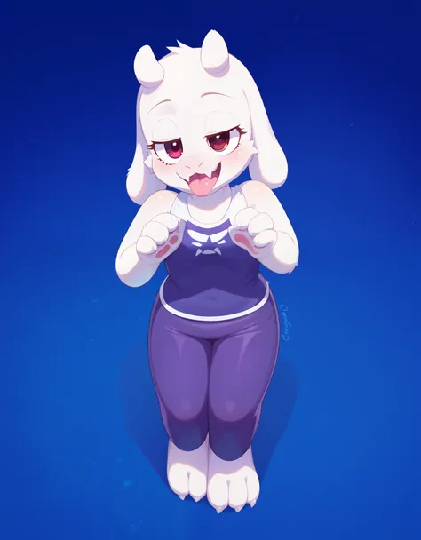 score_9, score_8_up, score_7_up, source_furry,, creamgag, furry, fur whiter, 2d, break, 1girl, solo, toriel, young