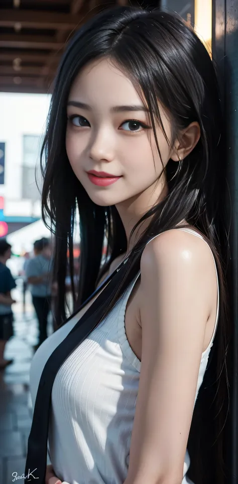 Masterpiece, 1 Beautiful Girl, Detailed, Swollen Eyes, Top Quality, Ultra High Resolution, (Reality: 1.4), Original Photo, 1Girl, Cinematic Lighting, Smiling, Japanese, Asian Beauty, Korean, Clean, Super Beautiful, Little Young Face, Beautiful Skin, Slende...