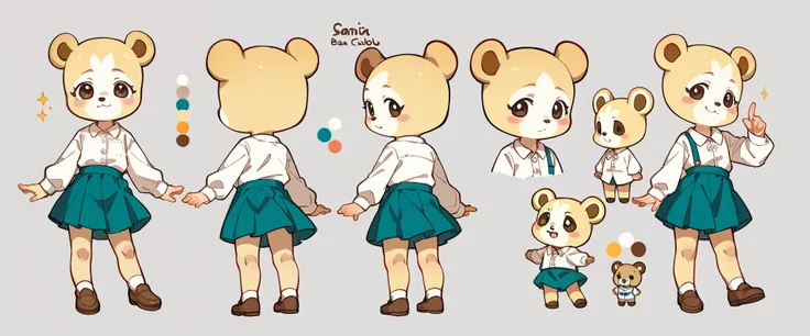 Bear cub、 little character、dance、character sheet、Sanrio