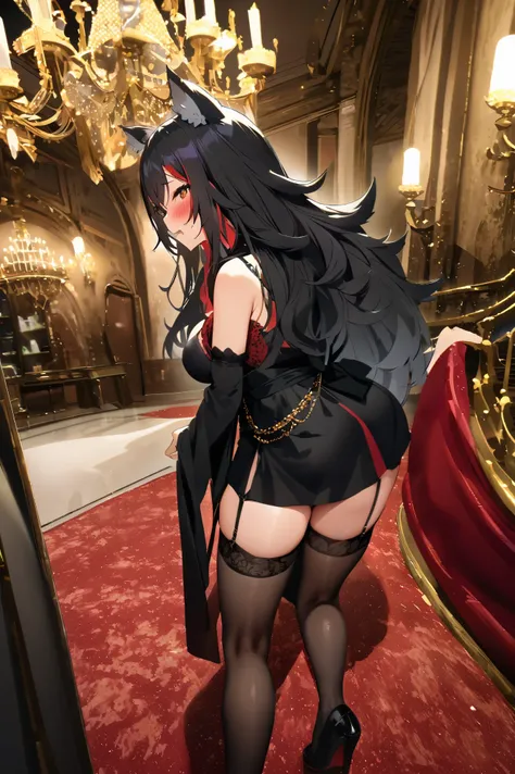 nsfw,masterpiece,best quality, high resolution on down, very detailed,ogami mio \( hololive \), long hair,black hair,wolf ears, ...